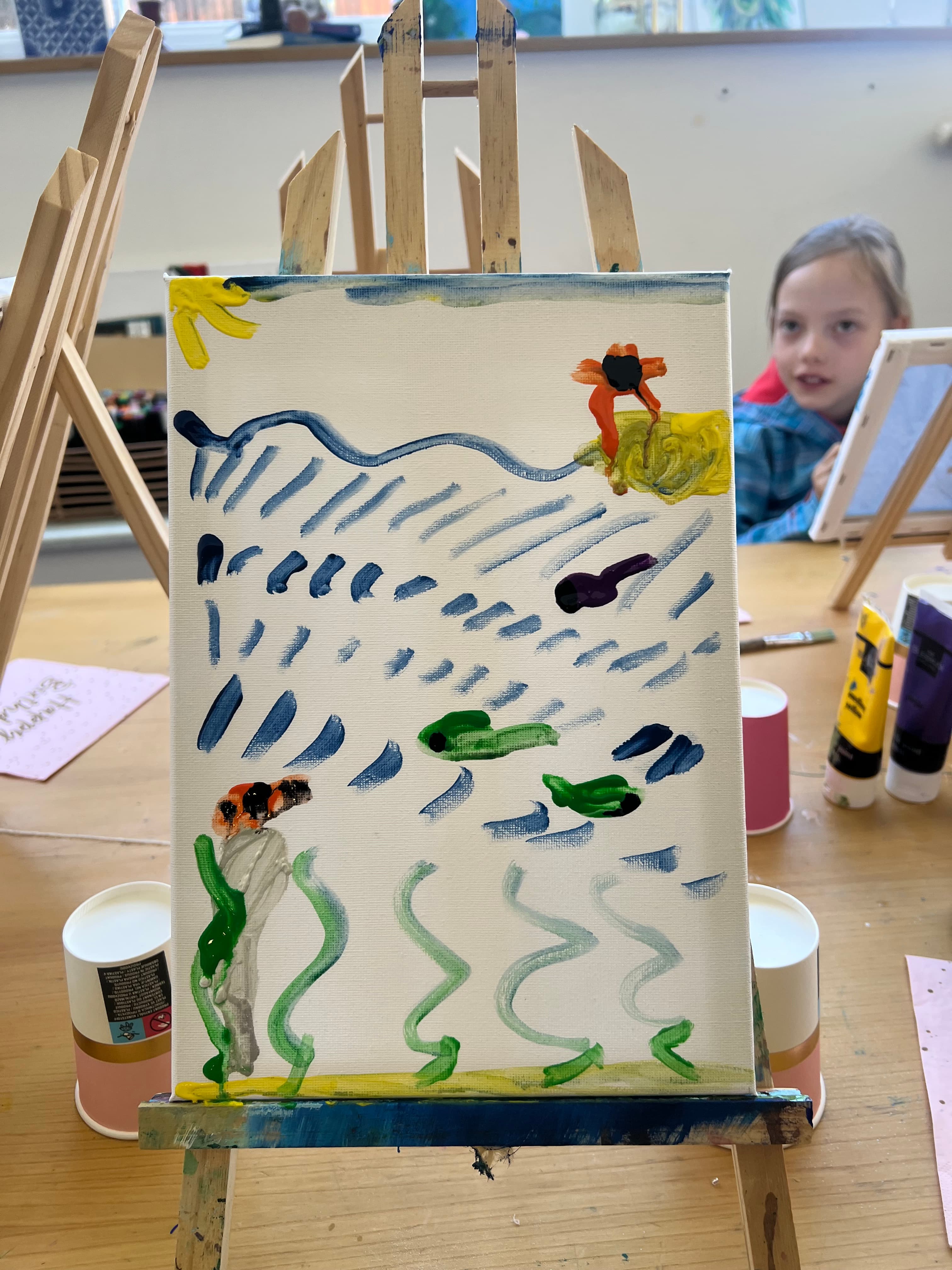 Drittes Kinderwerk auf der Staffelei aus dem HeimART Atelier